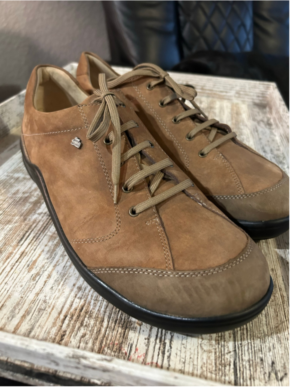 Finn Comfort Brown Suede Sneakers
